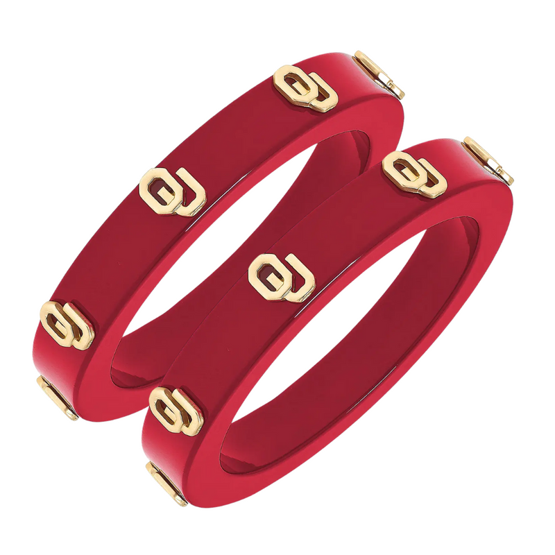 OKLAHOMA SOONERS RESIN LOGO BANGLE
