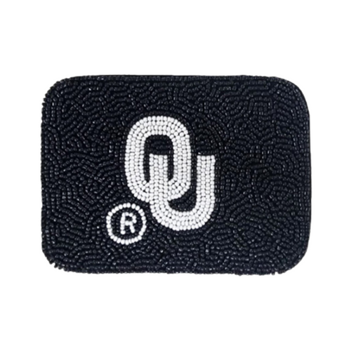 Elevate your clear bag status and show off your SOONERS spirit when accessorizing your Game Day look with our uniquely beaded OU credit card holder.