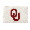 OU Oklahoma Sooners Double Sided Beaded Coin Bag- White