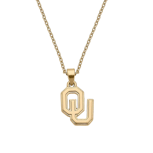 Elevate your Sooners style with this dazzling 24K gold plated pendant necklace! Perfect for showing off your University of Oklahoma pride whether you're cheering in the stands or strutting around campus. This delicate charm adds a touch of sparkle to any game day outfit – because true fans know supporting the Sooners can be both spirited AND stylish!
