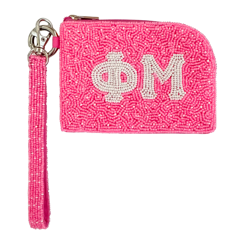 Show your sisterhood spirit in style with our exclusive Phi Mu Beaded Bracelet Bag! Designed to be worn on your wrist or clipped to your favorite bag, this lightweight and eye-catching accessory is perfect for any greek event! From Bid Day to Big/Little reveal, it's the perfect way to show off your letters with pride!