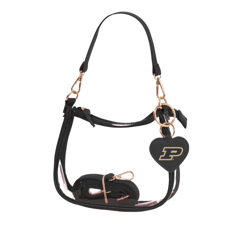 PURDUE BOILERMAKERS HEART CHARM KEY RING