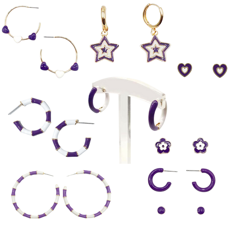 PURPLE + WHITE GAME DAY ENAMEL COLLECTION