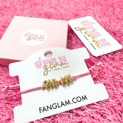 Our new cinch tie bracelets are the perfect pop of Greek glam — stackable, adjustable, and so on trend! Whether you are spoiling your Little, surprising your Big, or celebrating Bid Day, our gold letter greek bracelet adds just the right sparkle to every sorority moment.

With its comfy fit and meaningful charm, it's the go-to gift for your Greek fam — because sisterhood looks good on you!