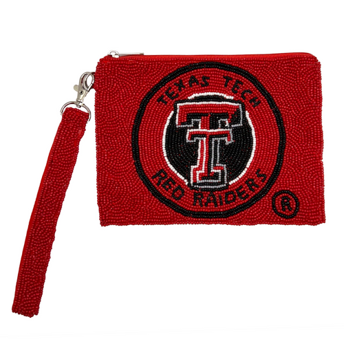 Wreck 'Em Tech!  Saturdays In Lubbock Are For Tortilla Tossing + Guns Up!  Red Raiders Fans Elevate Your Game Day Fit When Accessorizing Your Head-To-Toe Look With Our Texas Tech Red Raiders Wristlet.  Stadium sized approved!!  Wristlet features a secure zip closure that keeps your cash, credit cards, lipstick, keys + more safe at the game!