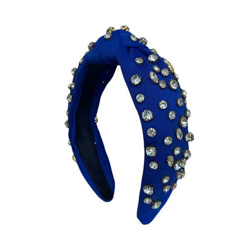 Our NEW rhinestone headband features a trendy knot design adorned with sparkling rhinestones.