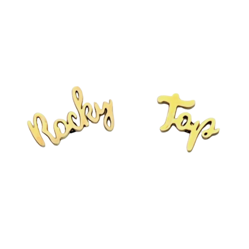 Rocky Top you'll always be home sweet home to me!! &nbsp;Show off your team spirit when you wear these Rocky Top gold stud earrings. &nbsp;The perfect Game Day accessory to complete your look and show your spirit!