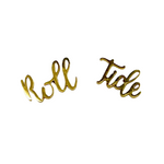 Roll Tide!! Show off your team spirit when you wear these Alabama Roll Tide gold stud earrings. &nbsp;The perfect Game Day accessory to complete your look and show your spirit!