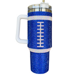 Sip in style on game day + every day!&nbsp; Add a touch of GAME DAY to any outfit with our ROYAL BLUE CRYSTAL FOOTBALL "Blinged Out" Tumbler!  Indulge in your love for&nbsp;football season and show off your&nbsp;team&nbsp;spirit. These stylish accessories are the perfect addition to your game day fit.&nbsp;