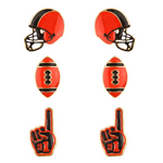 Your team pride at your fingertips! Our brand new dual colored enamel stud earrings feature a helmet, football and a #1 foam finger! Perfect size for ear stacking and great&nbsp;for all ages, the little ones will love wearing these&nbsp;as well!