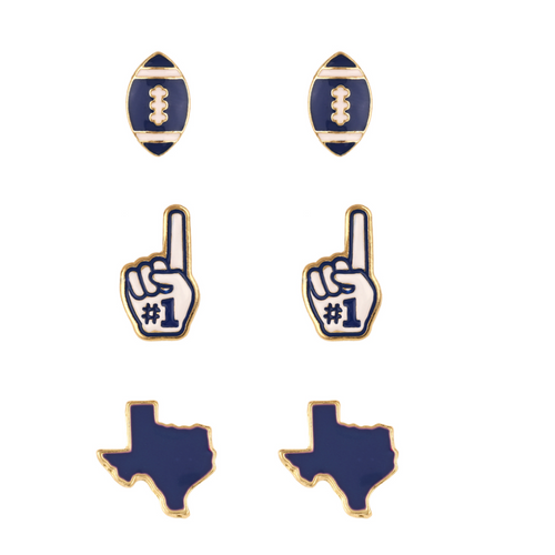 Show your TEXAS pride with these adorable statement studs! Whether you’re tailgating at the stadium or watching the game from home, these earrings are a must-have for any Texas fan!&nbsp;