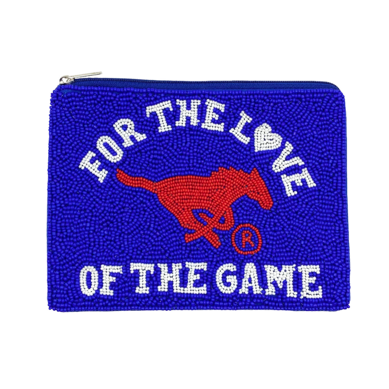 Meet Us At The Boulevard, Cause Saturdays Are For The Stangs!   Pony Up And Elevate your Game Day clear bag status when accessorizing your look with our uniquely beaded For The Love Of The Game Zip Coin Bag.
