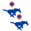 Show off your Mustang pride with these playful SMU Mustangs Resin Mascot Earrings. Featuring the beloved mascot in vibrant red and blue resin, they add a fun and spirited touch to any outfit. Perfect for game days or everyday wear, these earrings let you celebrate your team in style.