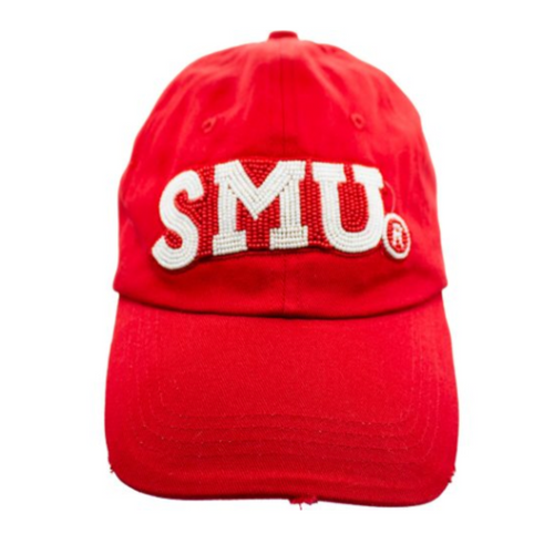 Meet Us At The Boulevard, Cause Saturdays Are For The Stangs!   Pony Up And Elevate your Game Day look by accessorizing with our uniquely beaded SMU logo ball cap.  The perfect team spirt accessory for game time!