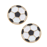 Get ready for Game Time in our new Soccer Enamel Stud Earrings.&nbsp; A new on and off the field fan favorite, these sports ball studs are classic and stylish featuring gold accents and plating.