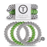 TELETIES - SOCCER SPORTS COLLECTION  On Gameday, hold your hair and enhance your style with TELETIES. The strong grip, no rip hair tie that doubles as a bracelet. Strong, pretty and stylish, TELETIES are designed to withstand everyday demands while taking your Gameday look to the next level.