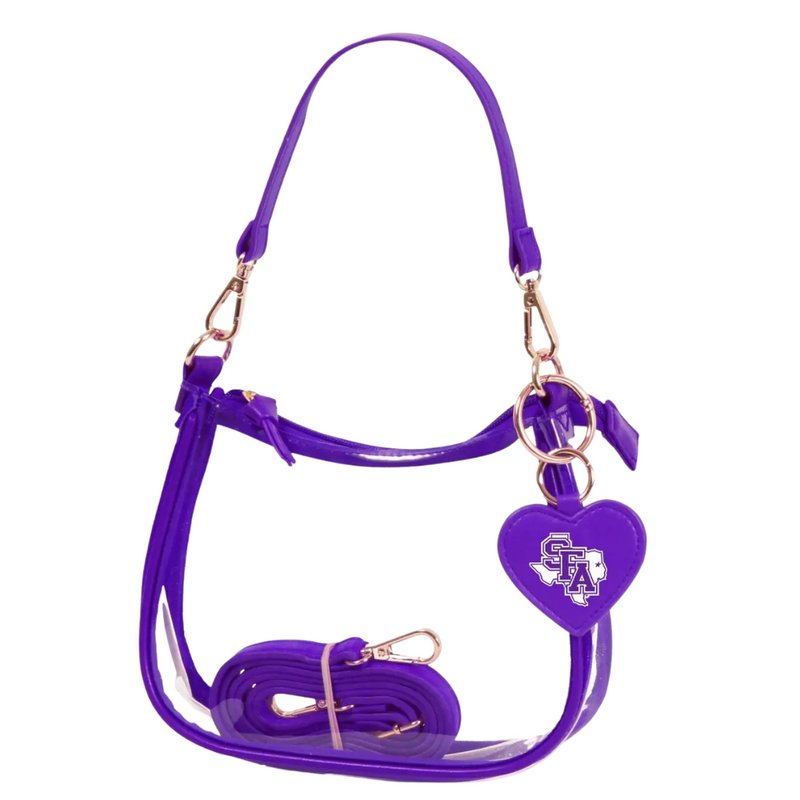 STEPHEN F. AUSTIN LUMBERJACKS HEART CHARM KEY RING