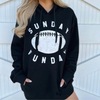 How do you Sunday Funday?  Stay stylish and warm while showing your love for the game.  Cheer on your favorite team in our first ever Gameday hoodie pullover.  Designed specifically with your game day priorities in mind, this ultra-comfy + cozy hoodie is the perfect companion for chilly Friday night lights or watching football all weekend on the couch.