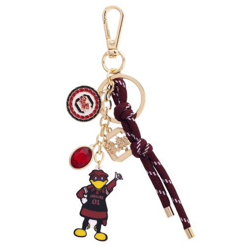 Show off your Gamecocks pride with this playful South Carolina Gamecocks Cluster Bag Charm. Perfect for adding a fun, spirited touch to your bag or keys, it’s a great way to keep your team close wherever you go. Lightweight and eye-catching, this charm is a must-have for any true fan looking to add some game day flair to everyday life.