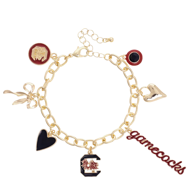 South Carolina Gamecocks Enamel Icons Charm Bracelet