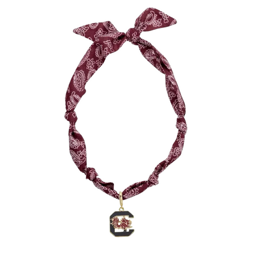 Show your South Carolina Gamecocks pride with this fun bandana scarf necklace! Lightweight and easy to wear, it perfectly blends casual bandana style with a trendy necklace twist. Splash vibrant maroon and gold into your look while keeping your team spirit shining, whether it’s game day or any day.