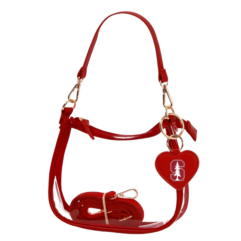 STANFORD CARDINALS CLARA CLEAR HANDBAG-RED