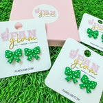 GAMEDAY TAM CLAY CO POLKA DOT BOW STUDS