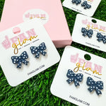 GAMEDAY TAM CLAY CO POLKA DOT BOW STUDS