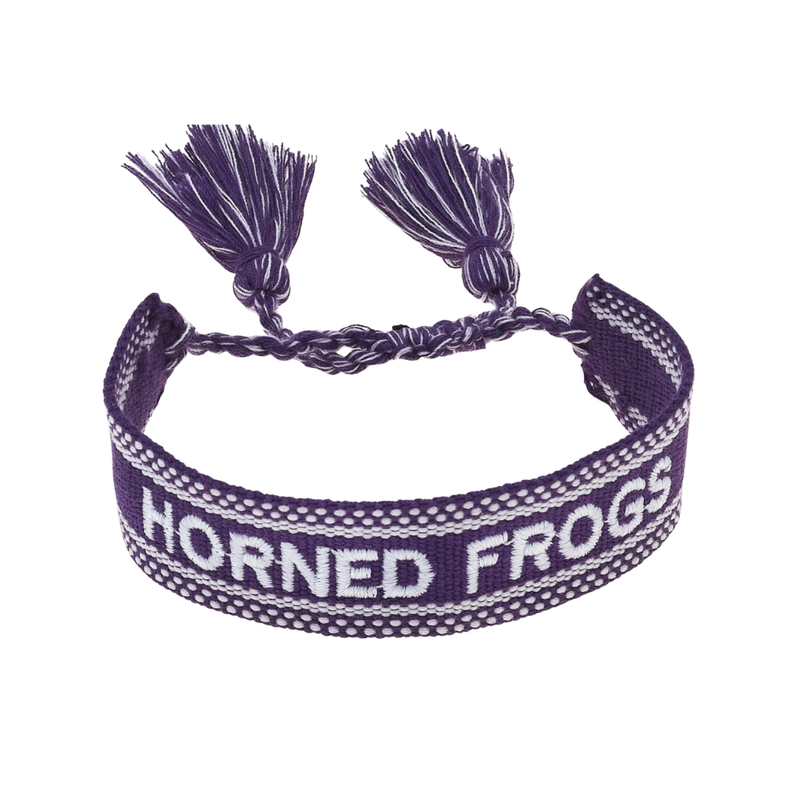 TCU Hornfrogs Purple Woven Tassel Bracelet - PRE ORDER