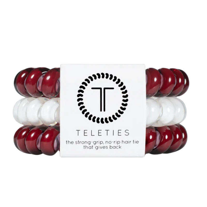 TELETIES - MAROON + WHITE