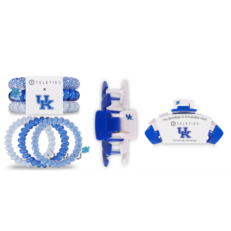 TELETIES - UNIVERSITY OF KENTUCKY  On Gameday, hold your hair and enhance your style with TELETIES. The strong grip, no rip hair tie that doubles as a bracelet. Strong, pretty and stylish, TELETIES are designed to withstand everyday demands while taking your Gameday look to the next level.