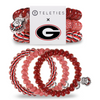 TELETIES - UNIVERSITY OF GEORGIA  On Gameday, hold your hair and enhance your style with TELETIES. The strong grip, no rip hair tie that doubles as a bracelet. Strong, pretty and stylish, TELETIES are designed to withstand everyday demands while taking your Gameday look to the next level.