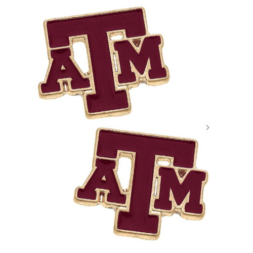 Gig'em Aggies! It's GameDay and there's no better time to elevate your head-to-toe tailgate style. Accessorize your GameDay look with our new Texas A&M Game Day Collegiate Enamel Stud Earrings!