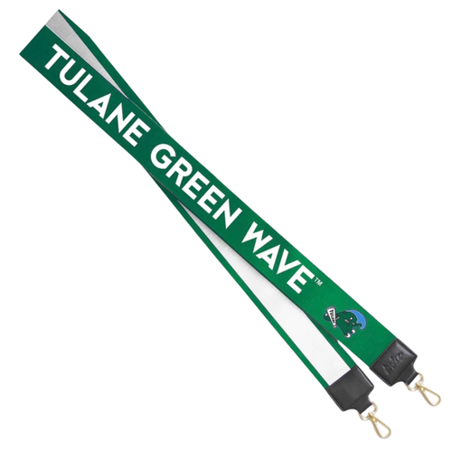 There's no better time to elevate your clear bag status by accessorizing your Game Day clear bag look with our dual sided strap in Tulane colors! Choose your look with either the striped side or cheer on your team with TULANE GREEN WAVE!