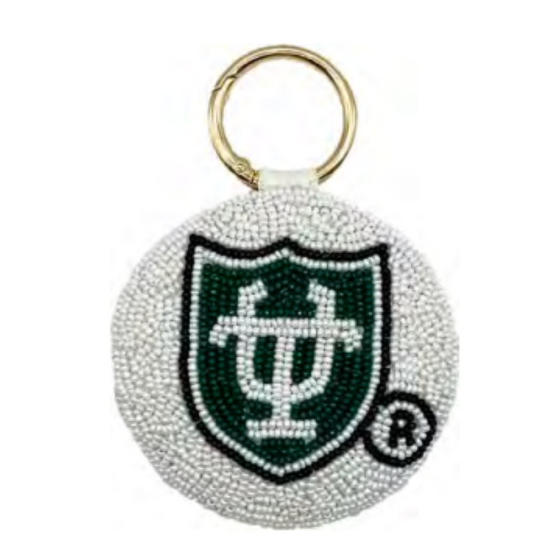 A One, A Two, A Helluva Hullabaloo, It's Time To Fear The Green Wave.  Elevate your tailgate glam by accessorizing your Game Day look with our uniquely beaded Tulane key ring charm.