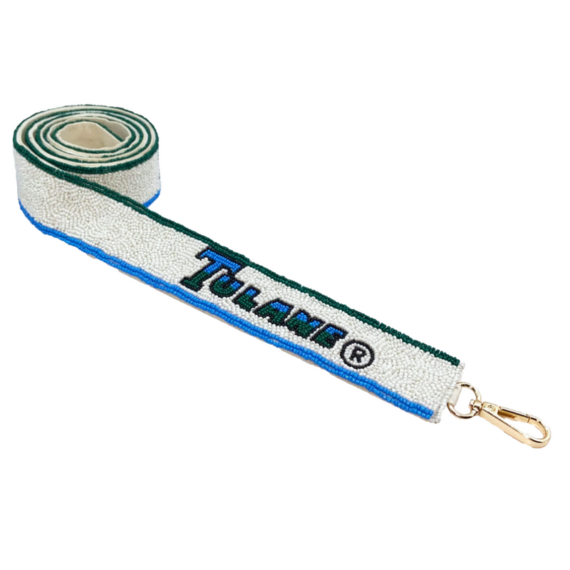 “A One, A Two, A Helluva Hullabaloo, It's Time To Fear The Green Wave.  Be the talk of the tailgate when you arrive wearing our Tulane beaded bag strap.  The perfect Game Day accessory to elevate your clear bag and show your team spirit!