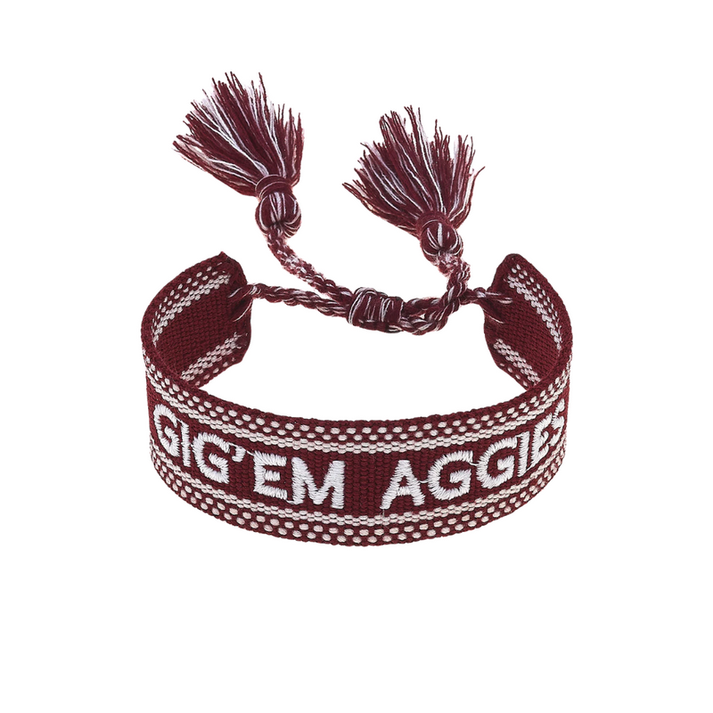 Texas A&M Aggies Woven Tassel Bracelet