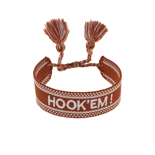 Add a burst of Longhorn spirit to your look with this Texas Longhorns Woven Tassel Bracelet. Lightweight and vibrant, it’s the perfect accessory to stack on game day or to brighten up any outfit with playful tassels that catch every eye. Show your team pride in style and keep the fun going wherever you wear it!