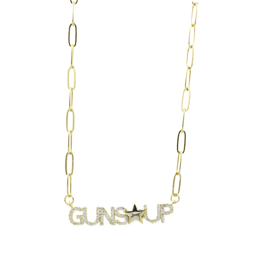 Show your Red Raider pride with our dazzling Texas Tech Guns Up Rhinestone Necklace! This sparkly statement piece catches the light with every movement, perfect for game days or everyday campus style. Flash that iconic hand signal in glittering form and let everyone know you're a true Tech fan. Wreck 'em!