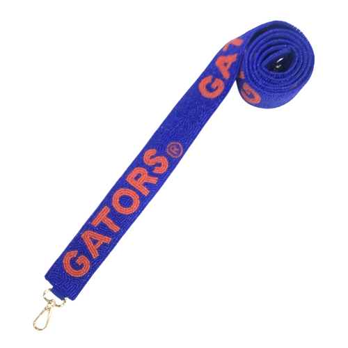 So give a cheer for the Orange + Blue!  It's GameDay in The Swamp.  Elevate your clear bag status when you accessorize your GameDay fit with our uniquely beaded Gators bag strap.