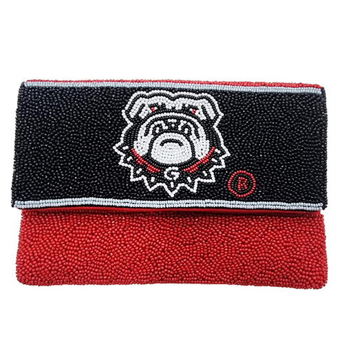 Call The Dawgs...  It's GameDay Between The Hedges. There's no better time to elevate your tailgate glam by accessorizing your Game Day fit with our iconic UGA Bulldogs Beaded Mini Clutch.  Stadium sized approved!!  Our Mini clutch features a secure snap closure that keeps your cash, credit cards, lipstick, keys + more safe at the game!