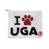 Call The Dawgs... &nbsp;It's GameDay Between The Hedges&nbsp;and there's no better time to accessorize your Game Day look. &nbsp;Elevate your clear bag status when styling your Game Day bag&nbsp;with our uniquely beaded&nbsp;I Paw UGA coin bag.

Stadium sized approved!! &nbsp;Coin bag features a&nbsp;secure zip closure that keeps your&nbsp;cash, credit cards, lipstick, keys + more safe at the game!