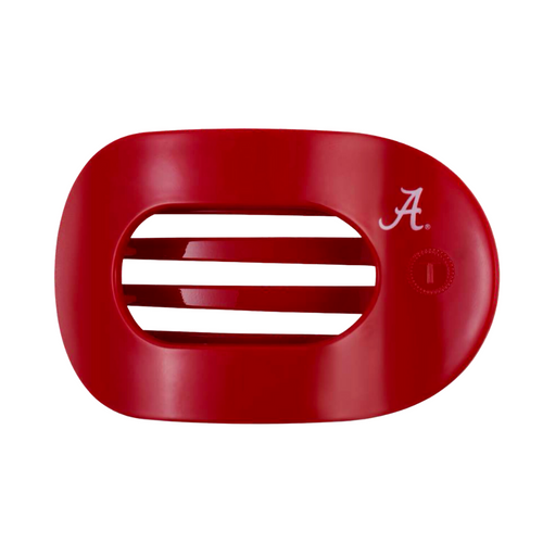 Unwind and relax with the new TELETIES Flat Round Hair Clip! Designed with the same innovative material that is nearly unbreakable, this clip is perfect for lying down, doing yoga or simply laying back without discomfort.&nbsp;Hold your hair and enhance your style with the new University of Alabama TELETIES Clip! Roll Tide!&nbsp;