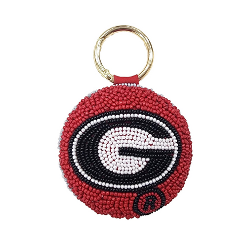 Call The Dawgs...  It's GameDay Between The Hedges and there's no better time to accessorize your Game Day look.   Elevate your clear bag status with our beaded Georgia Key Chain / festive bag charm.