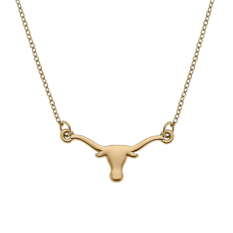 UT TEXAS LONGHORNS 24K GOLD PLATED PENDANT NECKLACE