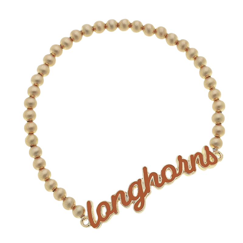 UT TEXAS LONGHORNS ENAMEL SCRIPT STRETCH BRACELET