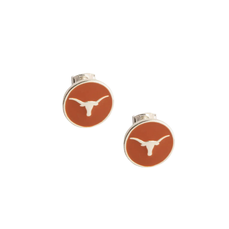 It's Game Day in Norman and time to show off your Hook'Em Horns spirit!  Get ready for the big game in our UT Texas Longhorns Logo enamel studs!  Lightweight and easy to wear all day game day!    