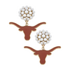 "The Eye's of Texas Are On You!" It's Game Day in Austin&nbsp;and time to show off your&nbsp;Hook'Em Horns&nbsp;spirit!

Get ready for the big game in our UT Texas Longhorns Pearl Cluster enamel logo dangles!&nbsp; Lightweight and easy to wear all day game day! &nbsp;&nbsp;