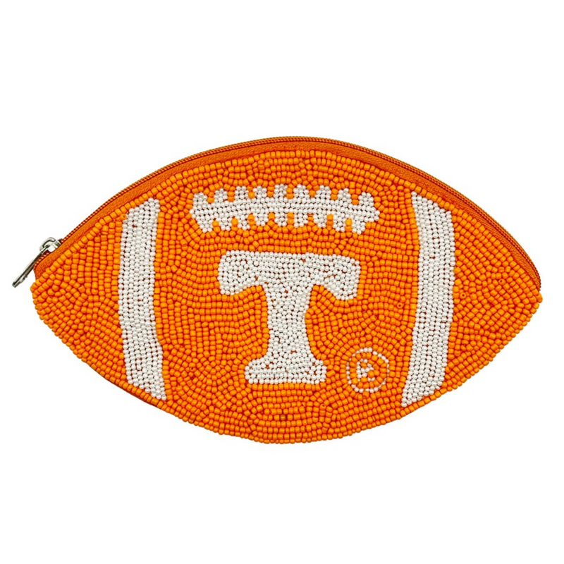 UNIVERSITY OF TENNESSEE VOLS BEADED FOOTBALL COIN BAG