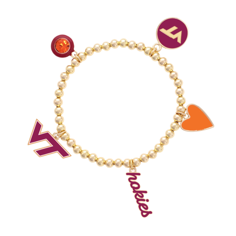 College Jewelry: VIRGINIA TECH HOKIES ENAMEL ICON STRECH Bracelet- Fan Glam